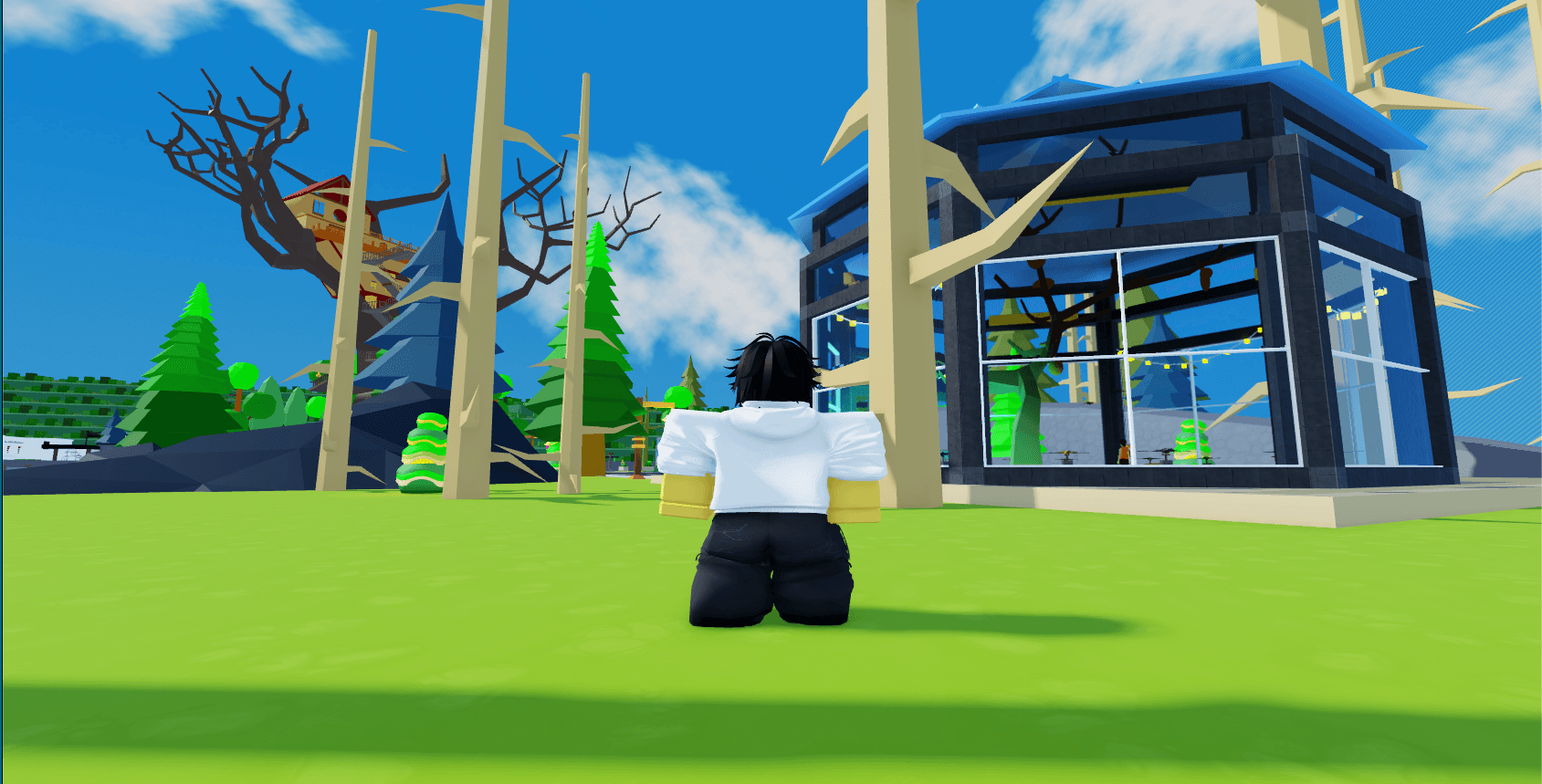 Discover Ceylon in-game screenshot – treehouse and modern building